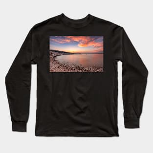 Sunset behind the town of Spetses island, Greece Long Sleeve T-Shirt